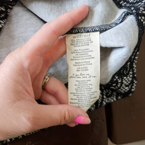 Aritzia Wilfred Women's Mignonne Floral Black & Gray Sheath Dress. Size S - Picture 7 of 9